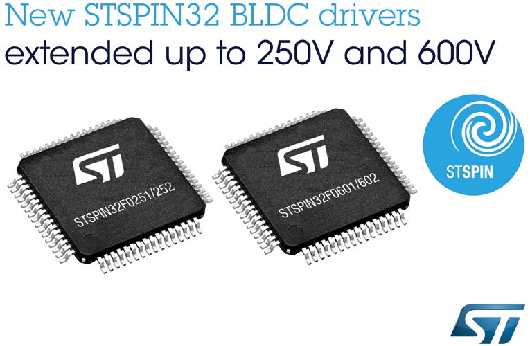 STMicroelectronic's STSPIN32 BLDC Drivers STSPIN32 BLDC Drivers from STMicroelectronics