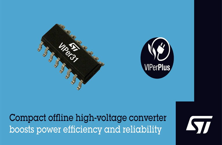 VIPer31 Compact High-Voltage Converter IC from STMicroelectronics VIPer31 Compact High-Voltage Converter IC from STMicroelectronics