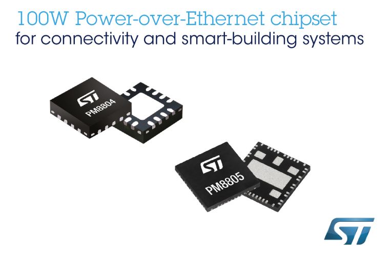 100W Power-over-Ethernet Chipset for Connectivity and Smart-Building Applications 100W Power-over-Ethernet Chipset for Connectivity and Smart-Building Applications