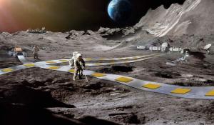 Lunar Train for Moon Base Logistics